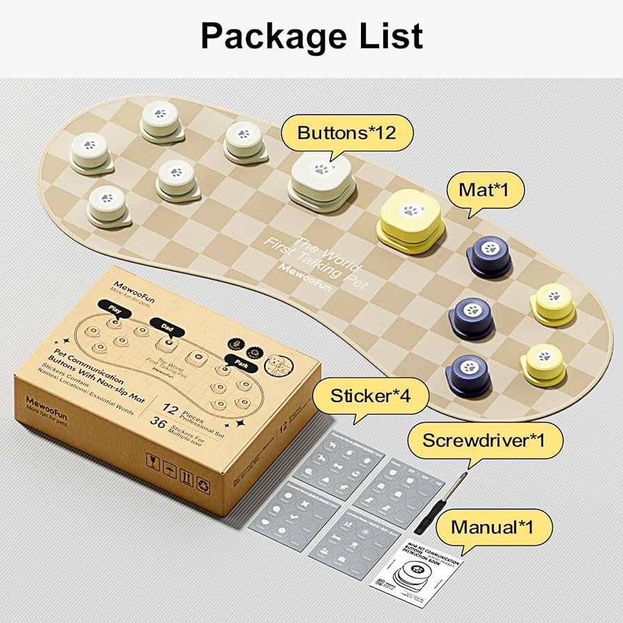 犬用 会話ボタン 音声ボタン ベル コミュニケーション しつけ訓練 ペット Amazon | MEWOOFUN 犬用 録音ボタン 12個入り 会話ボタン 音声